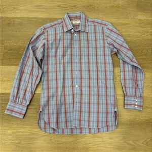 TURNBALL & ASSER‎ Men's Blue and Red Plaid Shirt